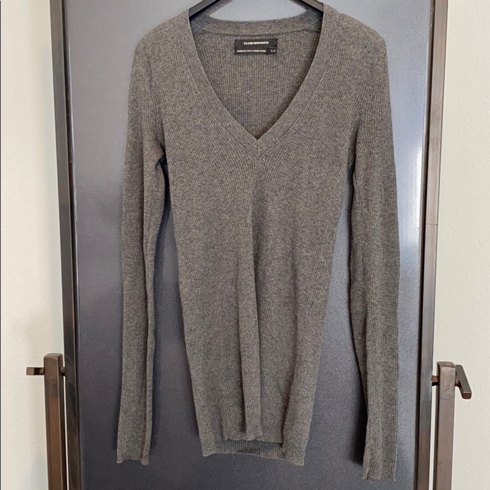 Club Monaco cotton/silk grey Vneck S